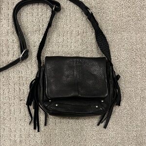 Day & Mood Small Black Leather Crossbody Bag